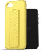 AlzaGuard Liquid Silicone Case mit Ständer für iPhone 7 / 8 / SE 2020 / SE 2022 - gelb - Handyhülle