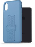 AlzaGuard Liquid Silicone Case mit Ständer für iPhone X / Xs - blau - Handyhülle