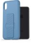 AlzaGuard Liquid Silicone Case mit Ständer für iPhone X / Xs - blau - Handyhülle