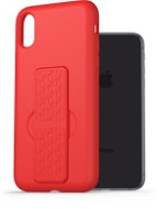 AlzaGuard Liquid Silicone Case mit Ständer für iPhone X / Xs - rot - Handyhülle