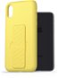 AlzaGuard Liquid Silicone Case mit Ständer für iPhone X / Xs - gelb - Handyhülle