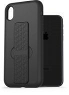 AlzaGuard Liquid Silicone Case mit Ständer für iPhone Xr - schwarz - Handyhülle