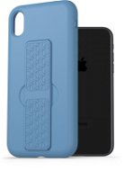 AlzaGuard Liquid Silicone Case with Stand pre iPhone Xr modrý - Kryt na mobil