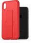 AlzaGuard Liquid Silicone Case with Stand iPhone Xr piros tok - Telefon tok