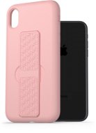 AlzaGuard Liquid Silicone Case mit Ständer für iPhone Xr - rosa - Handyhülle