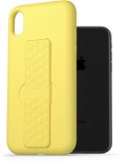AlzaGuard Liquid Silicone Case with Stand pre iPhone Xr žltý - Kryt na mobil