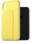 AlzaGuard Liquid Silicone Case with Stand for iPhone Xr Yellow - Phone Cover