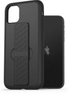 AlzaGuard Liquid Silicone Case with Stand for iPhone 11 Black - Phone Cover
