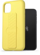 AlzaGuard Liquid Silicone Case with Stand iPhone 11 sárga tok - Telefon tok