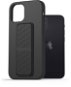 AlzaGuard Liquid Silicone Case with Stand iPhone 12 mini fekete tok - Telefon tok