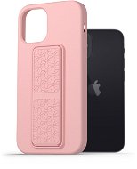 AlzaGuard Liquid Silicone Case with Stand iPhone 12 mini rózsaszín tok - Telefon tok