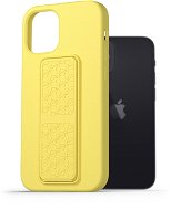 AlzaGuard Liquid Silicone Case with Stand iPhone 12 mini sárga tok - Telefon tok