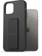 AlzaGuard Liquid Silicone Case with Stand for iPhone 12 / 12 Pro Black - Phone Cover