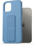 AlzaGuard Liquid Silicone Case mit Ständer für iPhone 12 / 12 Pro - blau - Handyhülle