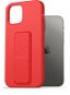 AlzaGuard Liquid Silicone Case with Stand iPhone 12 / 12 Pro piros tok - Telefon tok