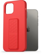AlzaGuard Liquid Silicone Case with Stand pre iPhone 12 / 12 Pro červený - Kryt na mobil