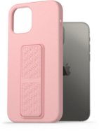 AlzaGuard Liquid Silicone Case with Stand for iPhone 12/12 Pro Pink - Phone Cover