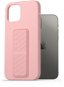 AlzaGuard Liquid Silicone Case mit Ständer für iPhone 12 / 12 Pro - rosa - Handyhülle
