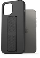 AlzaGuard Liquid Silicone Case with Stand for iPhone 12 Pro Max Black - Phone Cover