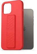 AlzaGuard Liquid Silicone Case with Stand for iPhone 12 Pro Max Red - Phone Cover