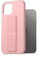 AlzaGuard Liquid Silicone Case with Stand for iPhone 12 Pro Max Pink - Phone Cover