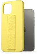AlzaGuard Liquid Silicone Case with Stand for iPhone 12 Pro Max Yellow - Phone Cover