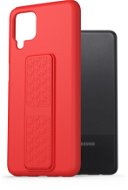 AlzaGuard Liquid Silicone Case with Stand for Samsung Galaxy A12 Red - Phone Cover