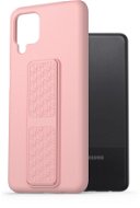 AlzaGuard Liquid Silicone Case with Stand for Samsung Galaxy A12 Pink - Phone Cover