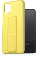 AlzaGuard Liquid Silicone Case with Stand for Samsung Galaxy A12 Yellow - Phone Cover