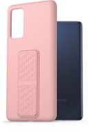 AlzaGuard Liquid Silicone Case with Stand for Samsung Galaxy S20 FE Pink - Phone Cover