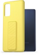 AlzaGuard Liquid Silicone Case mit Ständer für Samsung Galaxy S20 FE - gelb - Handyhülle