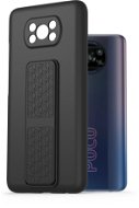 AlzaGuard Liquid Silicone Case with Stand for Xiaomi POCO X3 / POCO X3 Pro Black - Phone Cover