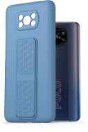 AlzaGuard Liquid Silicone Case with Stand for Xiaomi POCO X3 / POCO X3 Pro Blue - Phone Cover