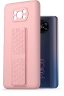 AlzaGuard Liquid Silicone Case with Stand for Xiaomi POCO X3/POCO X3 Pro Pink - Phone Cover