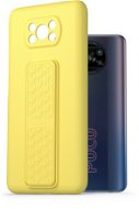 AlzaGuard Liquid Silicone Case with Stand for Xiaomi POCO X3 / POCO X3 Pro Yellow - Phone Cover