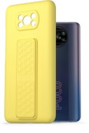 AlzaGuard Liquid Silicone Case with Stand for Xiaomi POCO X3 / POCO X3 Pro Yellow - Phone Cover