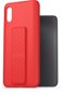 AlzaGuard Liquid Silicone Case with Stand for Xiaomi Redmi 9A Red - Phone Cover