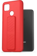 AlzaGuard Liquid Silicone Case with Stand pre Xiaomi Redmi 9C červený - Kryt na mobil