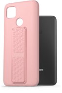 AlzaGuard Liquid Silicone Case with Stand for Xiaomi Redmi 9C Pink - Phone Cover