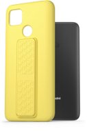 AlzaGuard Liquid Silicone Case with Stand for Xiaomi Redmi 9C Yellow - Phone Cover