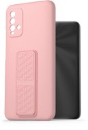 AlzaGuard Liquid Silicone Case with Stand for Xiaomi Redmi 9T Pink - Phone Cover
