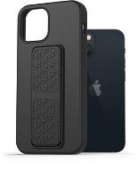 AlzaGuard Liquid Silicone Case with Stand for iPhone 13 Mini Black - Phone Cover