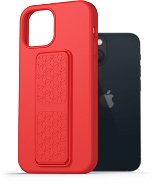 AlzaGuard Liquid Silicone Case with Stand pre iPhone 13 Mini červený - Kryt na mobil
