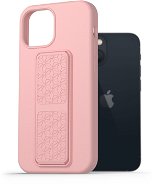 AlzaGuard Liquid Silicone Case with Stand iPhone 13 Mini rózsaszín tok - Telefon tok
