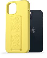 AlzaGuard Liquid Silicone Case with Stand iPhone 13 Mini sárga tok - Telefon tok