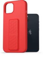 AlzaGuard Liquid Silicone Case with Stand for iPhone 13 Red - Phone Cover