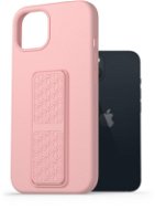AlzaGuard Liquid Silicone Case with Stand for iPhone 13 Pink - Phone Cover