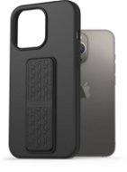 AlzaGuard Liquid Silicone Case with Stand for iPhone 13 Pro Black - Phone Cover