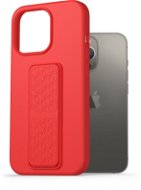 AlzaGuard Liquid Silicone Case with Stand iPhone 13 Pro piros tok - Telefon tok