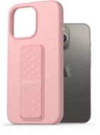 AlzaGuard Liquid Silicone Case with Stand iPhone 13 Pro rózsaszín tok - Telefon tok